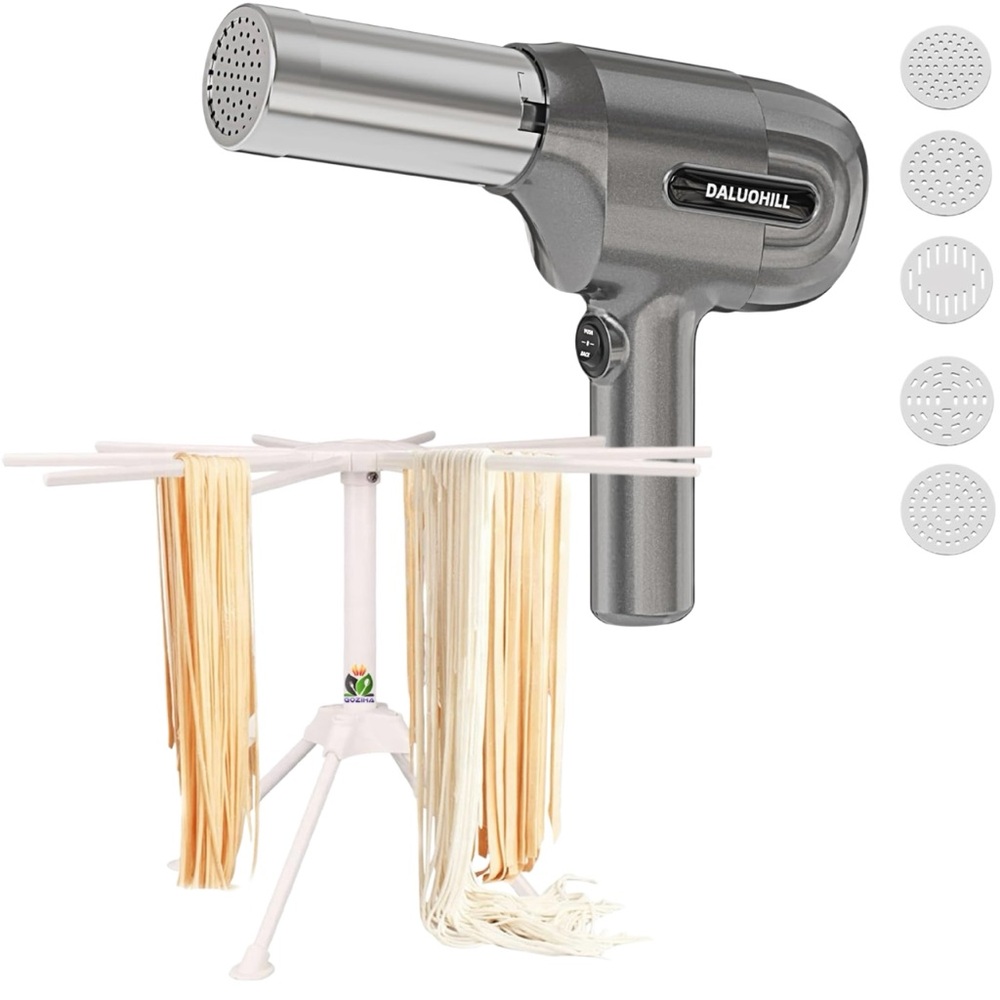 Handheld Electric Pasta Maker & Pasta Drying Rack Bundle